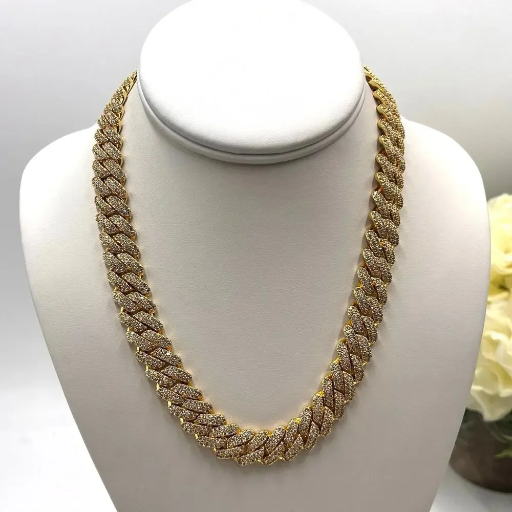 Gold Presidents Designer‎ Pres Cuban Link Cubic Zirconia 18k Gold Plated (12MM)